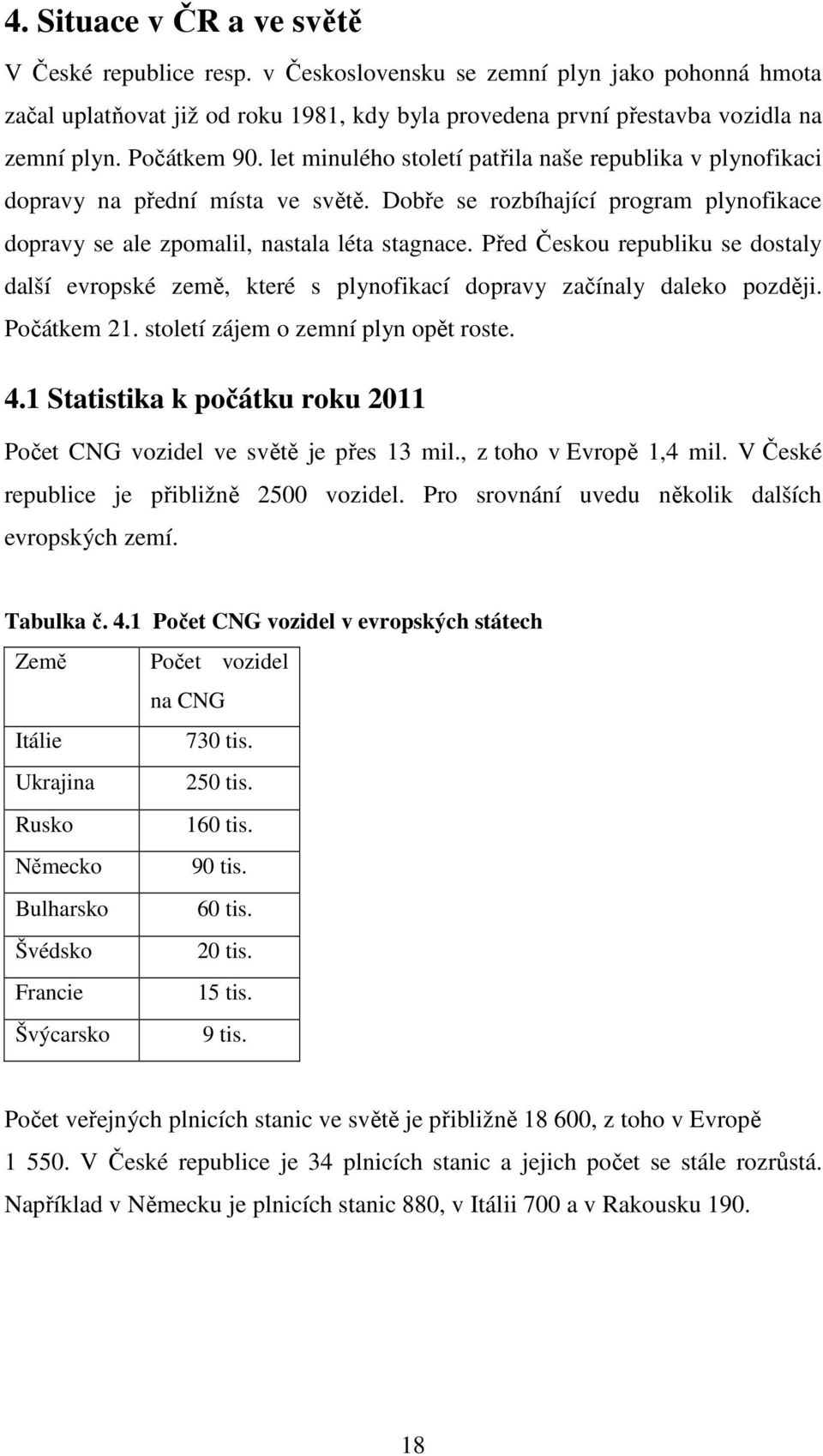 Před Českou republiku se dostaly další evropské země, které s plynofikací dopravy začínaly daleko později. Počátkem 21. století zájem o zemní plyn opět roste. 4.