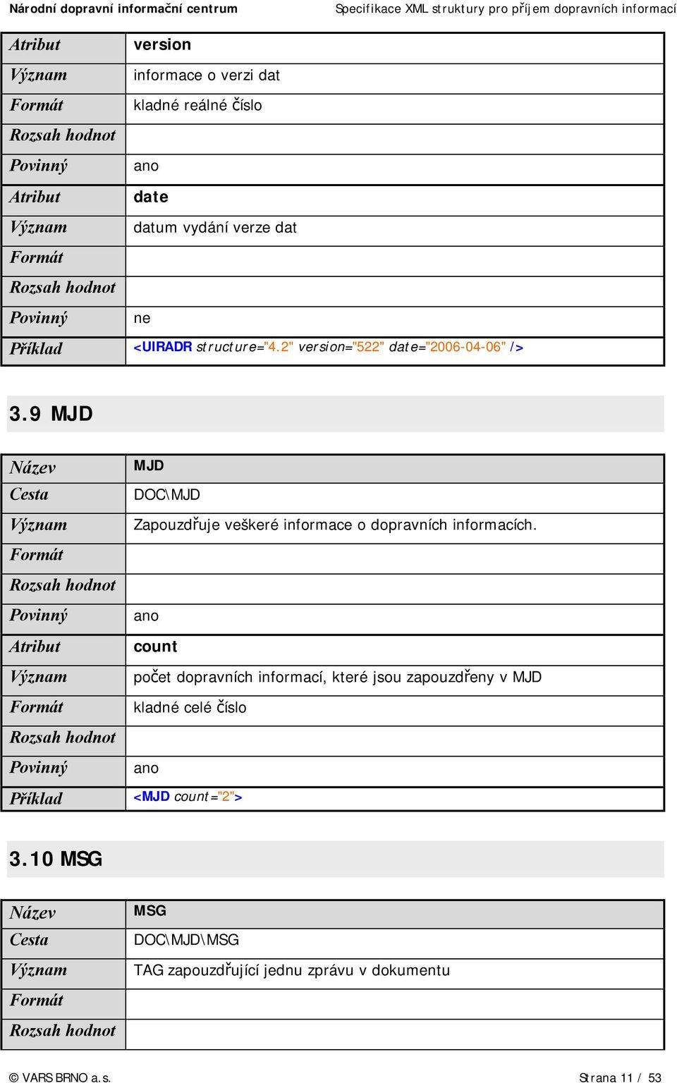 9 MJD MJD DOC\MJD Zapouzdřuje veškeré informace o dopravních informacích.