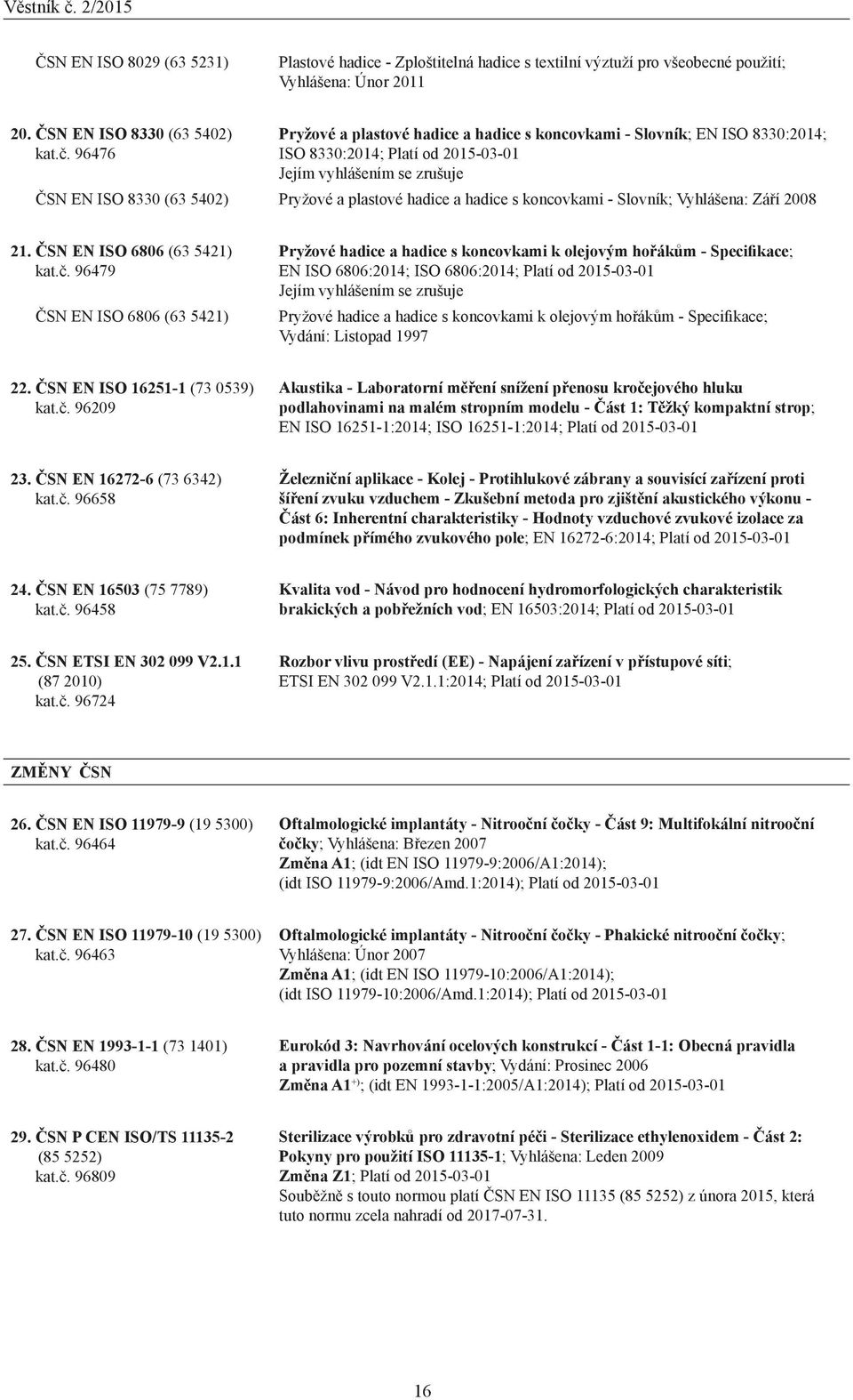 hadice s koncovkami - Slovník; Vyhlášena: Září 2008 21. ČSN EN ISO 6806 (63 5421) kat.č.