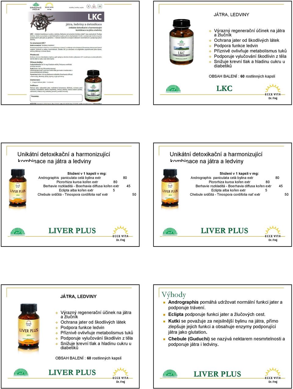 bylina extr 80 Picrorhiza kuroa kořen extr 80 Berhavie rozkladitá- Boerhavia diffusa kořen extr 45 Eclipta alba kořen extr 5 Chebule srdčitá- Tinospora cordifolia nať extr 50 Unikátní detoxikační a