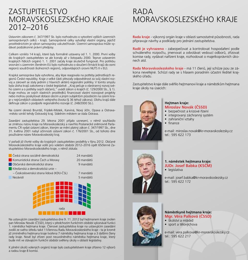 Celkem vzniklo 14 krajů, které byly formálně ustaveny od 1. 1. 2000. První volby do krajských zastupitelstev se ale konaly až v listopadu 2000. Teprve ustavením krajských řídících orgánů 1. 1. 2001 začaly kraje skutečně fungovat.