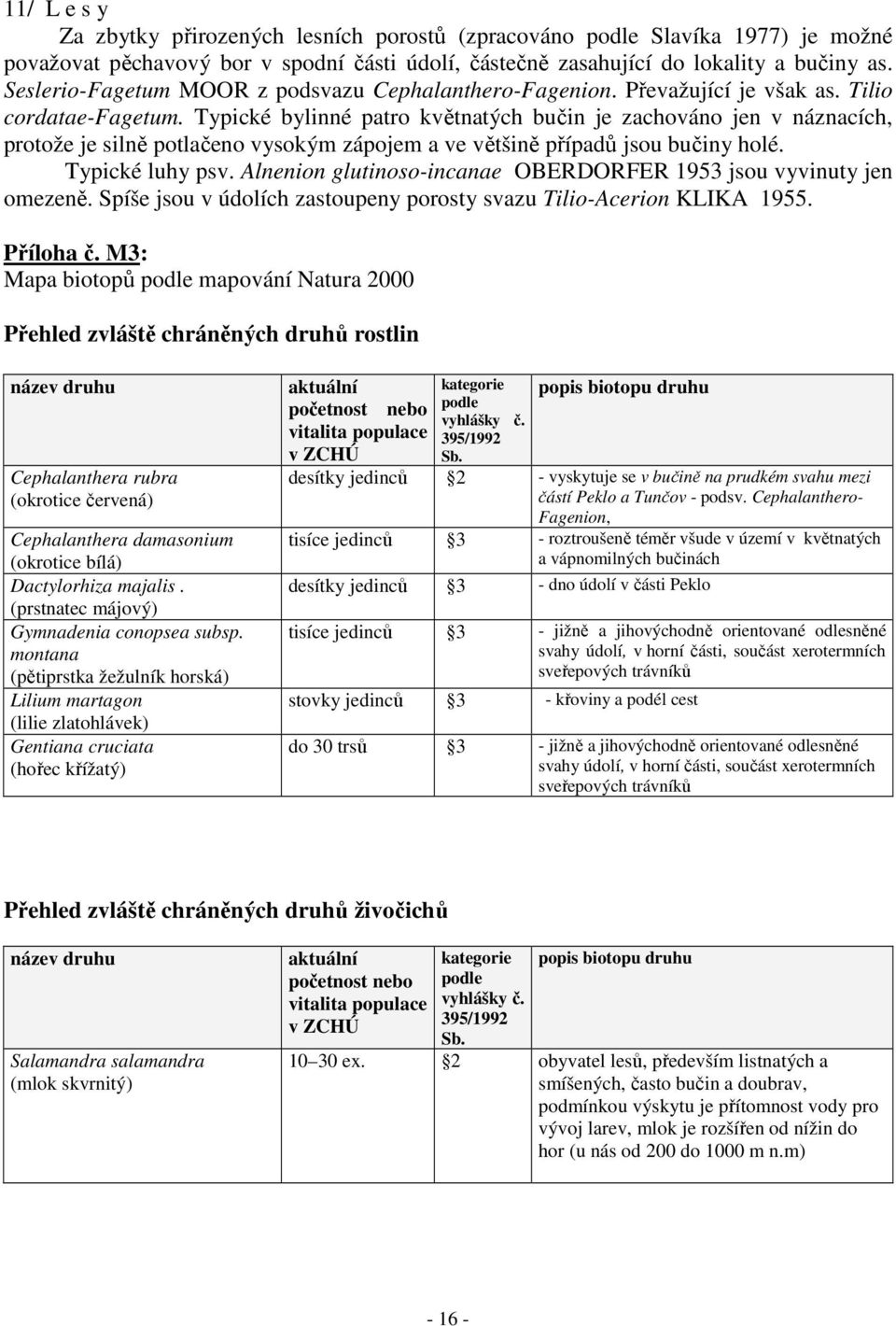 Typické bylinné patro květnatých bučin je zachováno jen v náznacích, protože je silně potlačeno vysokým zápojem a ve většině případů jsou bučiny holé. Typické luhy psv.