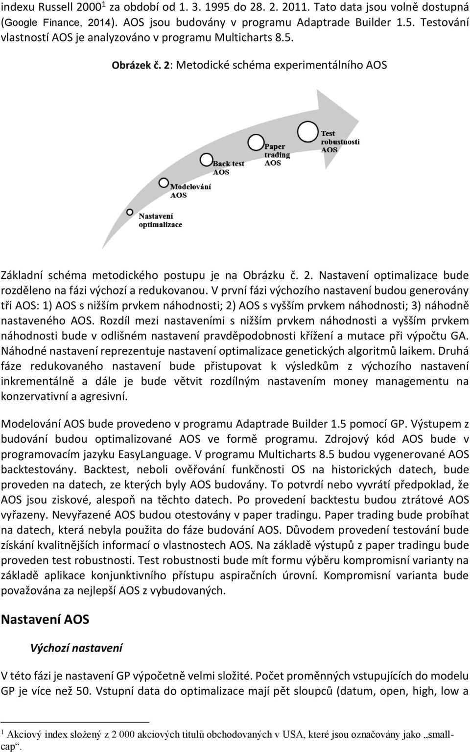 V první fázi výchozího nastavení budou generovány tři AOS: 1) AOS s nižším prvkem náhodnosti; 2) AOS s vyšším prvkem náhodnosti; 3) náhodně nastaveného AOS.