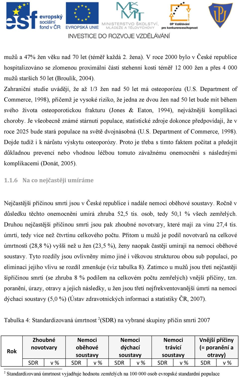 Zahraniční studie uvádějí, že až 1/3 žen nad 50 let má osteoporózu (U.S.