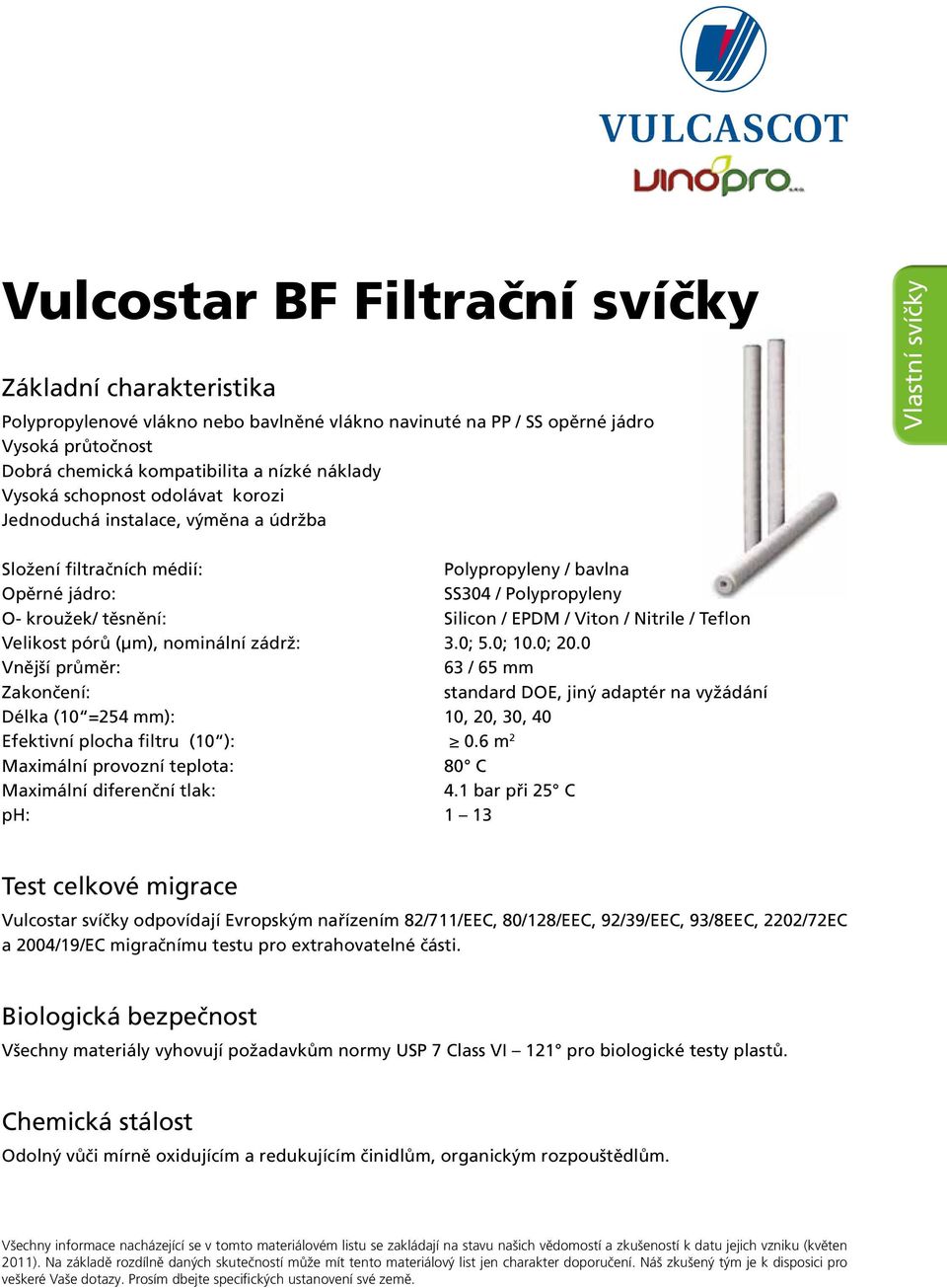 / Teflon Velikost pórů (μm), nominální zádrž: 3.0; 5.0; 10.0; 20.