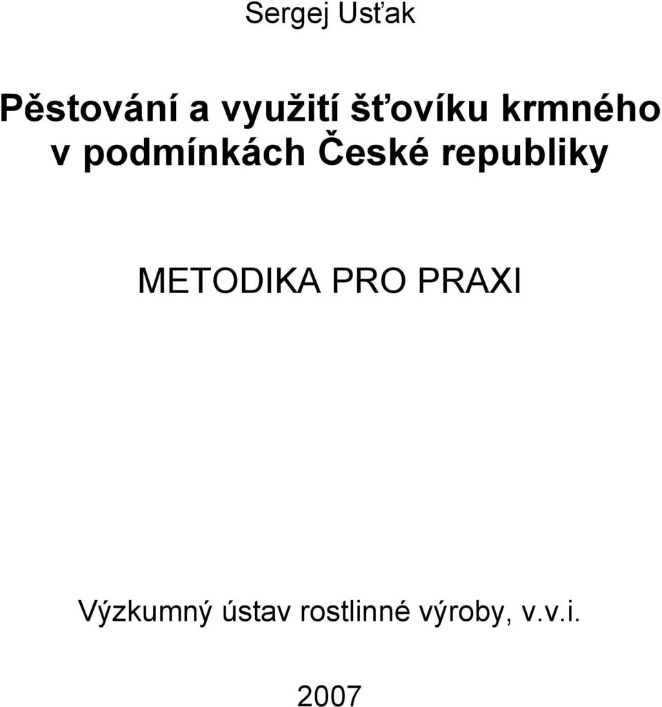 republiky METODIKA PRO PRAXI