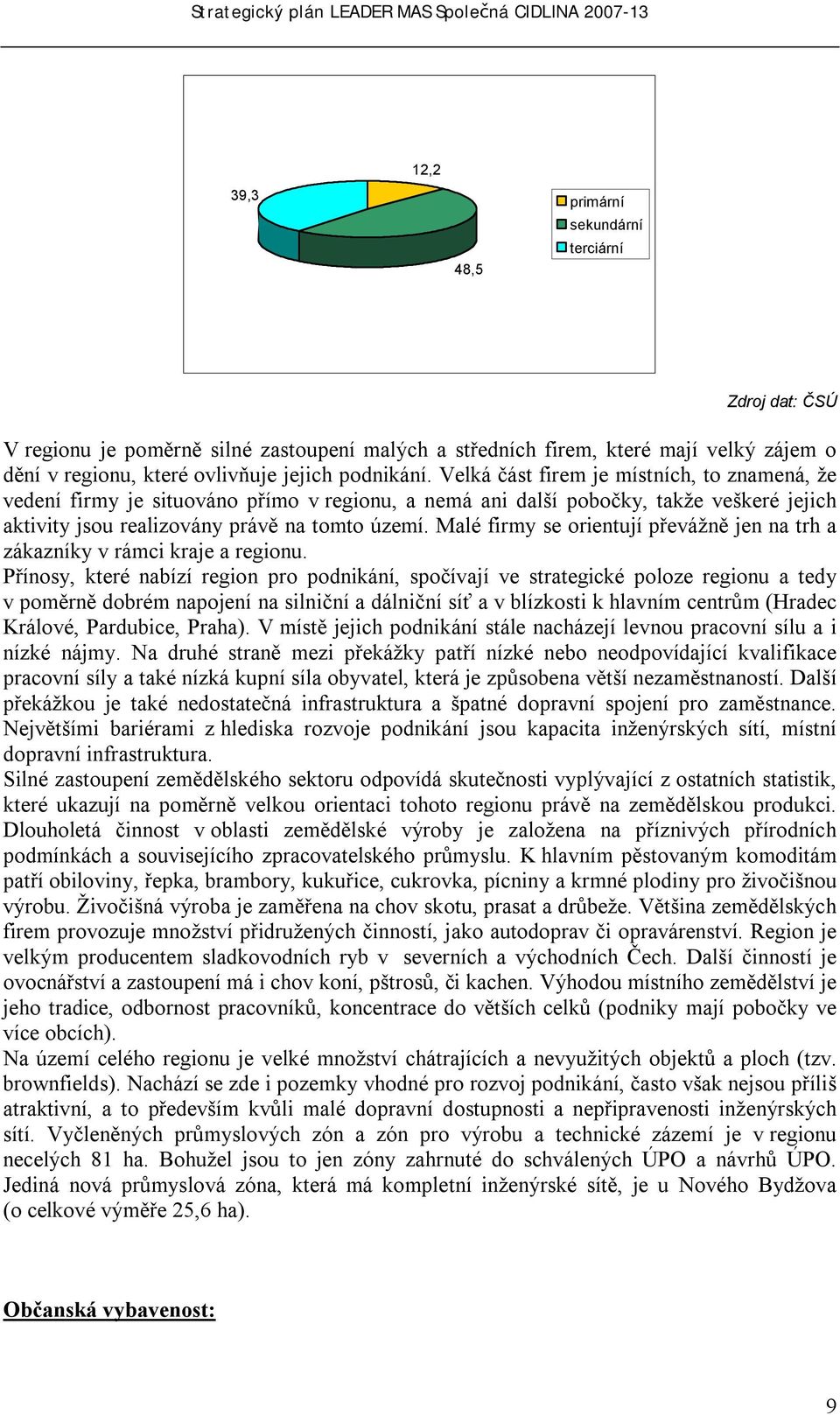 Velká část firem je místních, to znamená, že vedení firmy je situováno přímo v regionu, a nemá ani další pobočky, takže veškeré jejich aktivity jsou realizovány právě na tomto území.