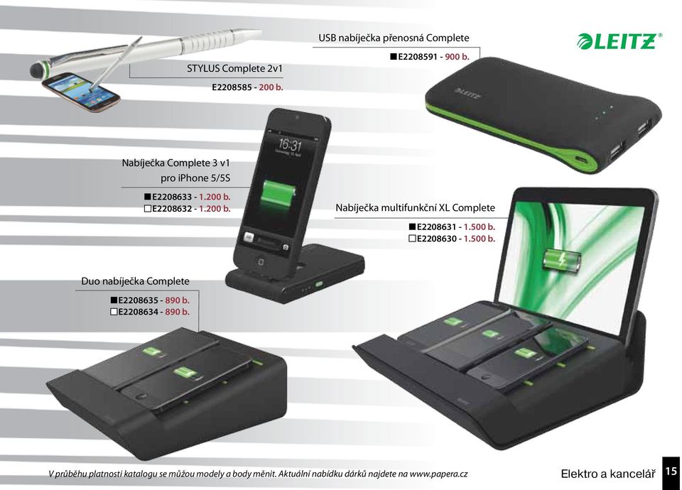 500 b. E2208630-1.500 b. Duo nabíječka Complete E2208635-890 b. E2208634-890 b.