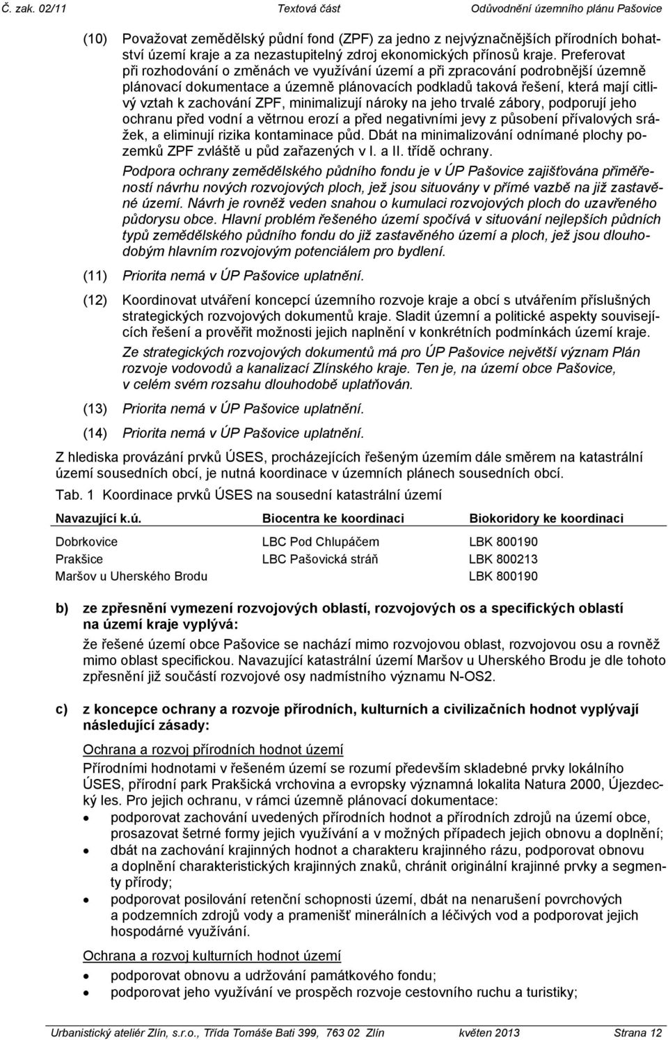 ZPF, minimalizují nároky na jeho trvalé zábory, podporují jeho ochranu před vodní a větrnou erozí a před negativními jevy z působení přívalových srážek, a eliminují rizika kontaminace půd.