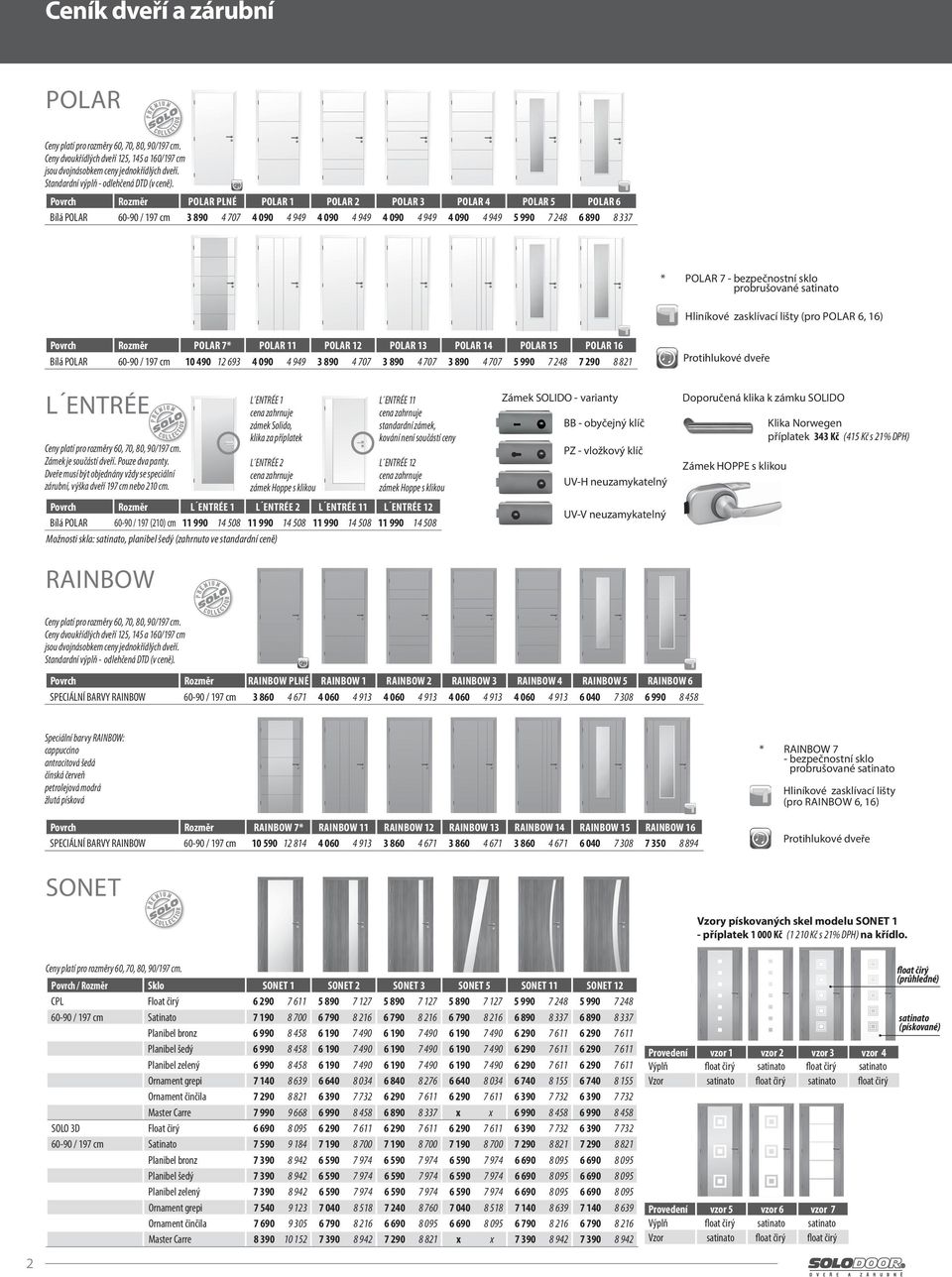 probrušované satinato Hliníkové zasklívací lišty (pro POLAR 6, 16) POLAR 7* POLAR 11 POLAR 12 POLAR 13 POLAR 14 POLAR 15 POLAR 16 Bílá POLAR 60-90 / 197 cm 10 490 12 693 4 090 4 949 3 890 4 707 3 890