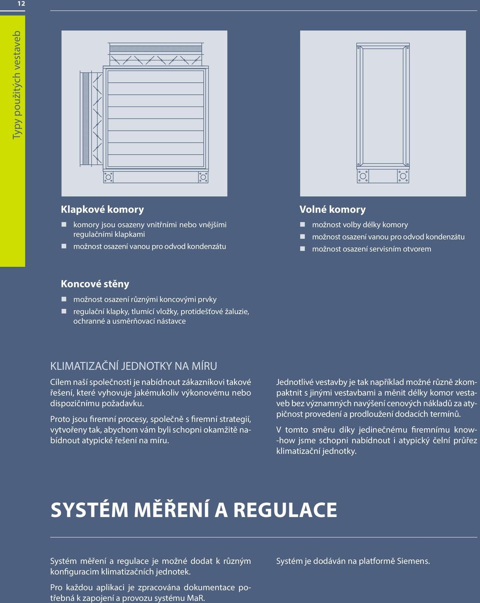 usměrňovací nástavce KLIMATIZAČNÍ JEDNOTKY NA MÍRU Cílem naší společnosti je nabídnout zákazníkovi takové řešení, které vyhovuje jakémukoliv výkonovému nebo dispozičnímu požadavku.