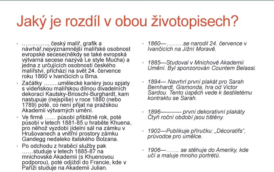 přichází na svět 24. července roku 1860 v Ivančicích u Brna. Začátky.