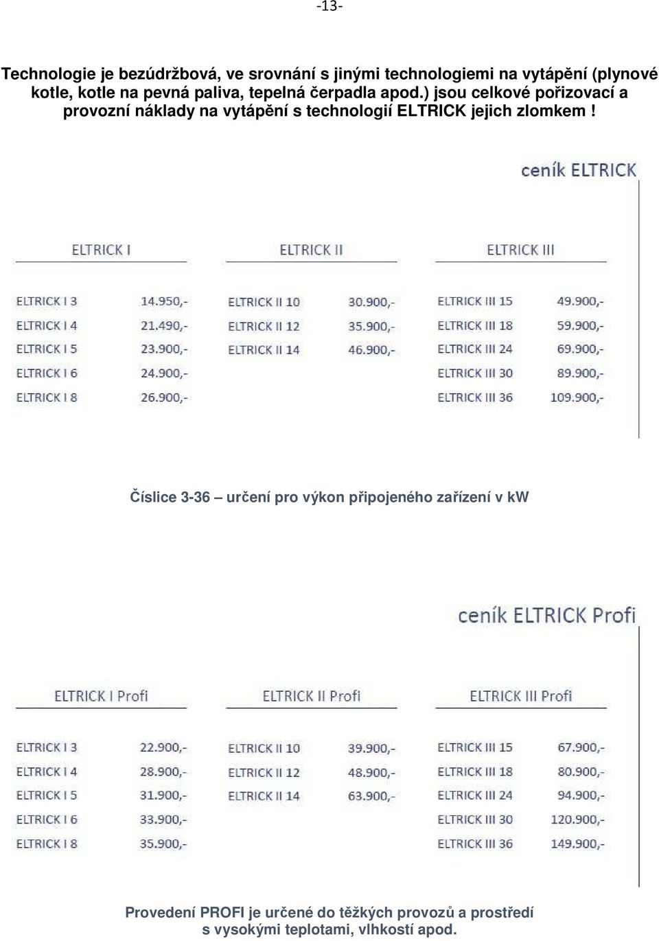 ) jsou celkové pořizovací a provozní náklady na vytápění s technologií ELTRICK jejich zlomkem!