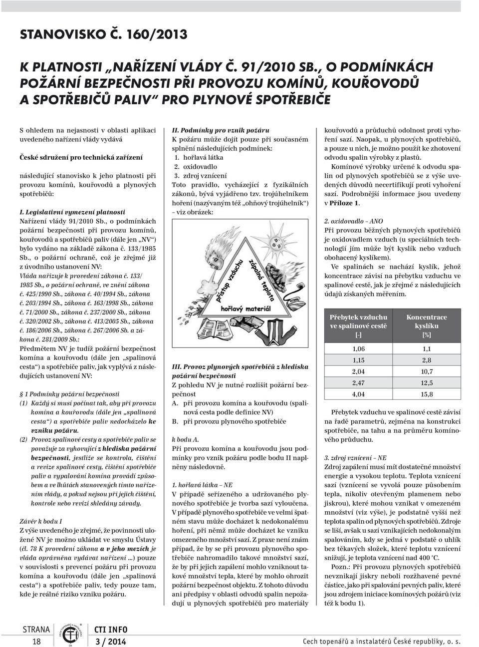 pro technická zařízení následující stanovisko k jeho platnosti při provozu komínů, kouřovodů a plynových spotřebičů: I. Legislativní vymezení platnosti Nařízení vlády 91/2010 Sb.