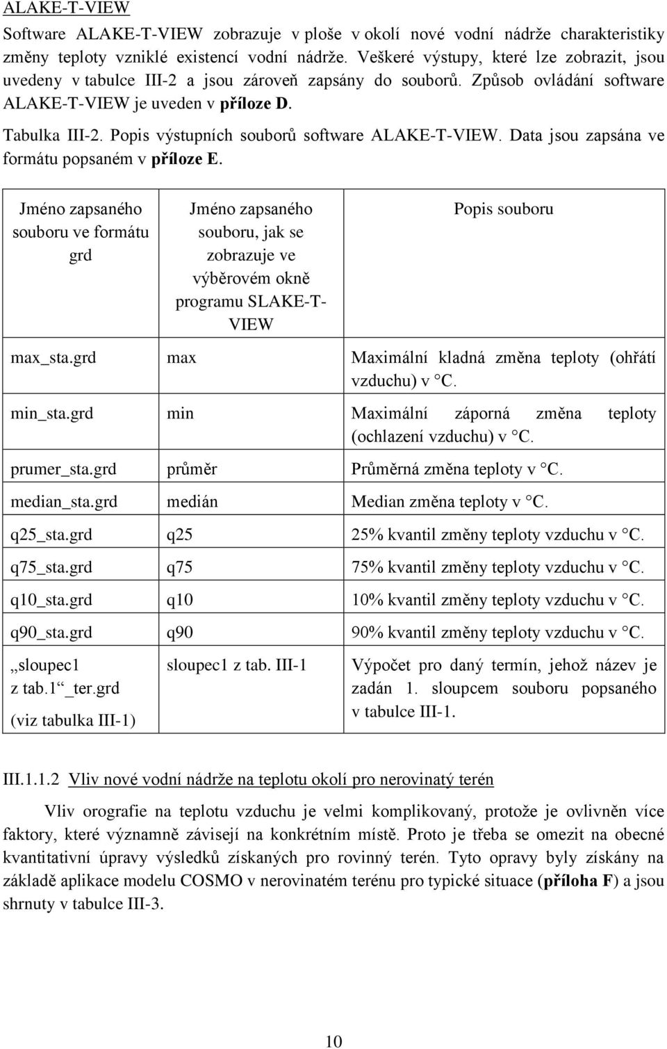 Popis výstupních souborů software ALAKE-T-VIEW. Data jsou zapsána ve formátu popsaném v příloze E.