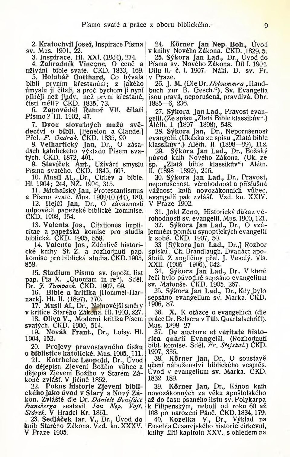 Zapověděl Řehoř VIL čitati Písm o? Hl. 1902, 47. 7. Dvou slovutných mužů svědectví o bibli. [Fénelon a Claude] Přel. P. Ondrák. CKD. 1835, 90 8. Velhartický Jan, Dr.