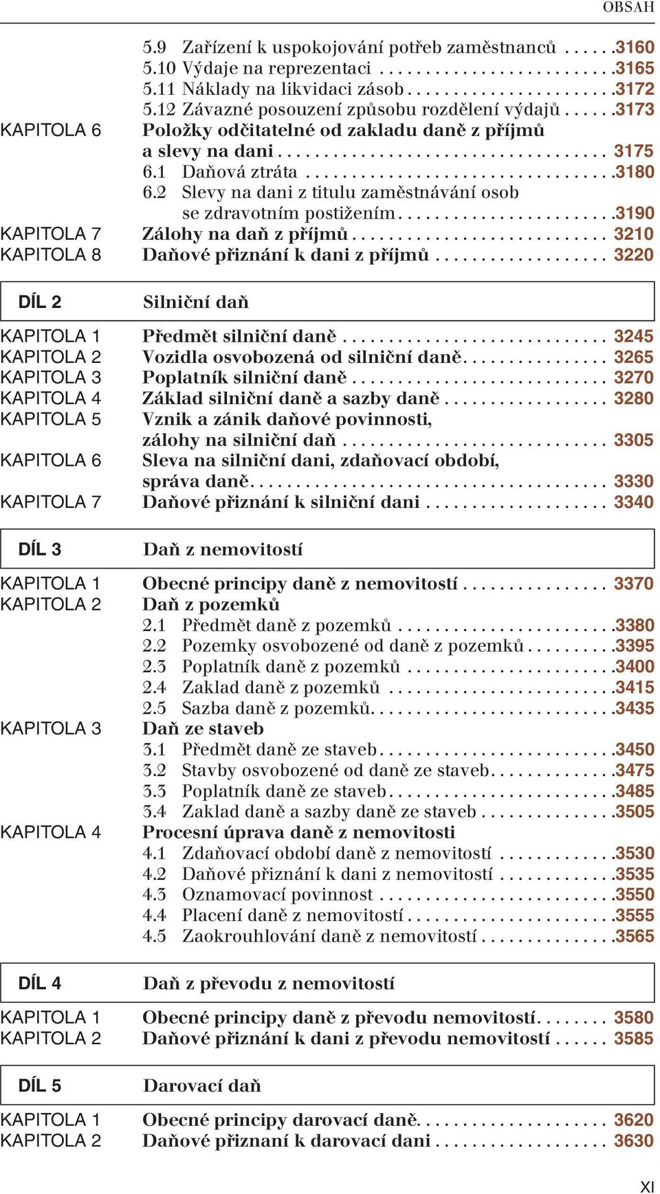 2 Slevy na dani z titulu zaměstnávání osob se zdravotním postižením........................3190 KAPITOLA 7 Zálohy na daň z příjmů............................ 3210 KAPITOLA 8 Daňové přiznání k dani z příjmů.