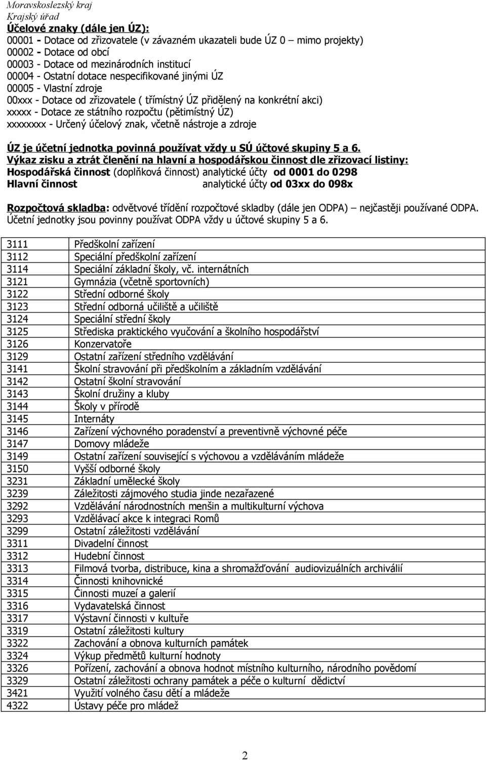 účelový znak, včetně nástroje a zdroje ÚZ je účetní jednotka povinná používat vždy u SÚ účtové skupiny 5 a 6.