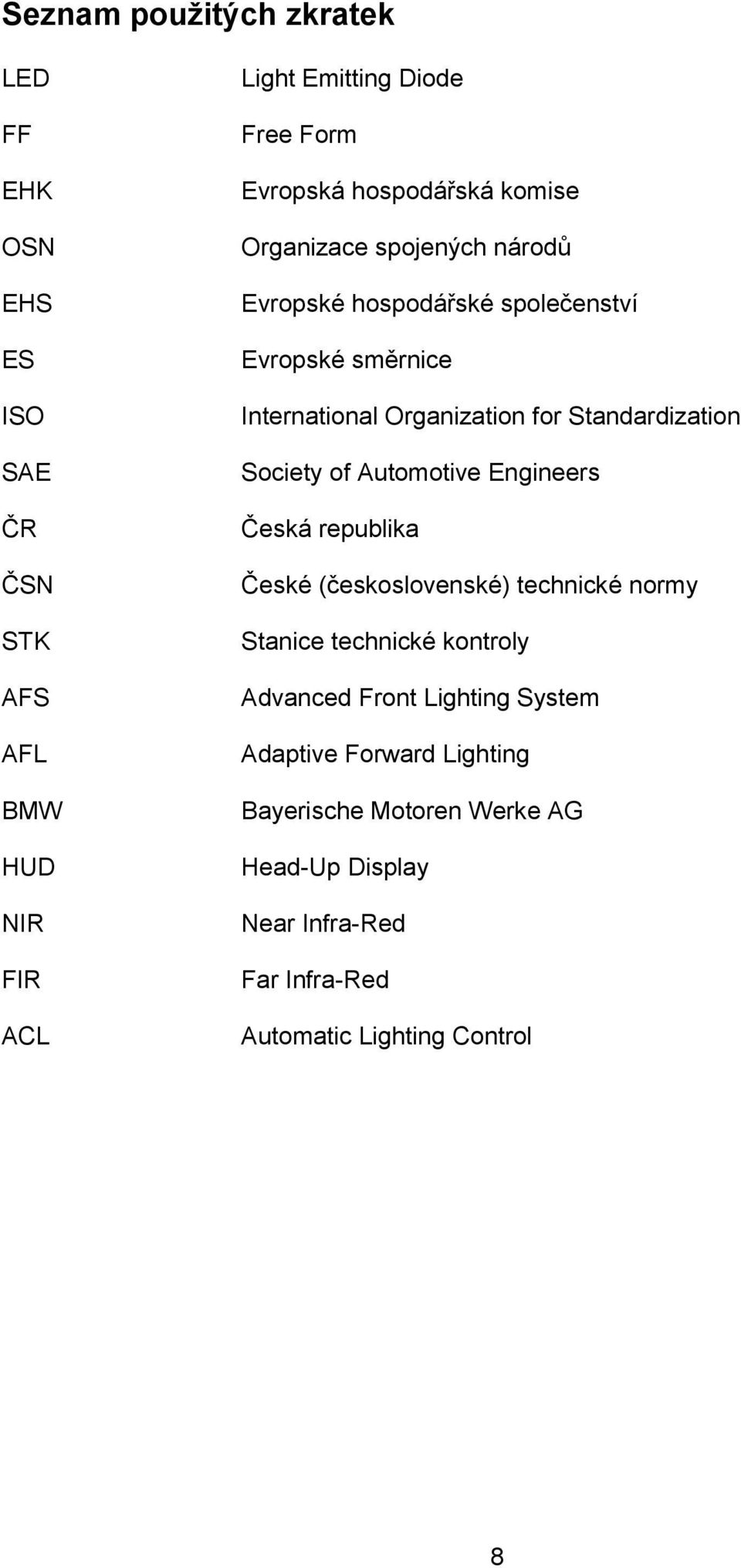 Standardization Society of Automotive Engineers Česká republika České (československé) technické normy Stanice technické kontroly