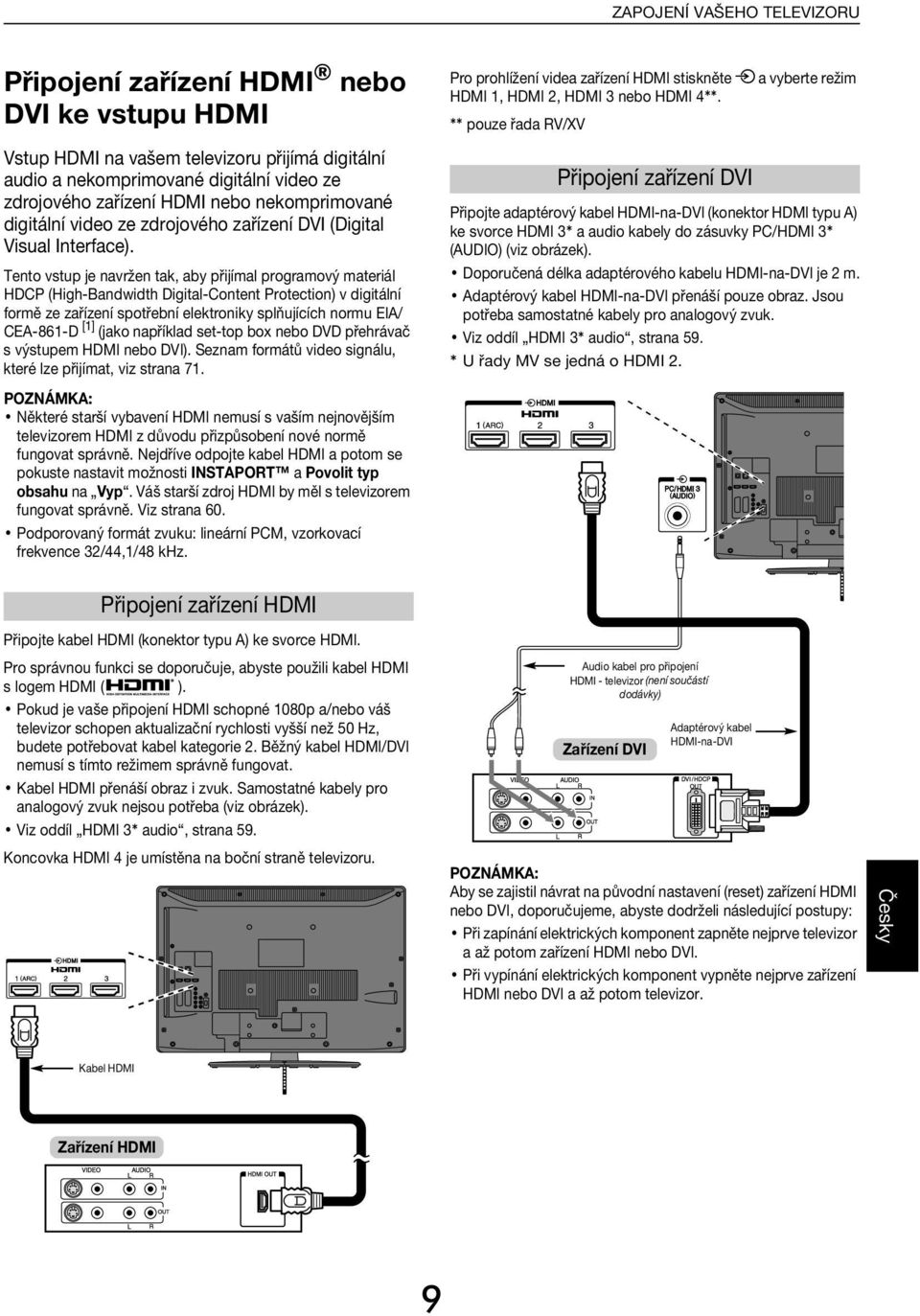 Tento vstup je nvržen tk, y přijíml progrmový mteriál HDCP (High-Bnwith Digitl-Content Protetion) v igitální formě ze zřízení spotření elektroniky splňujííh normu EIA/ CEA-861-D [1] (jko npříkl