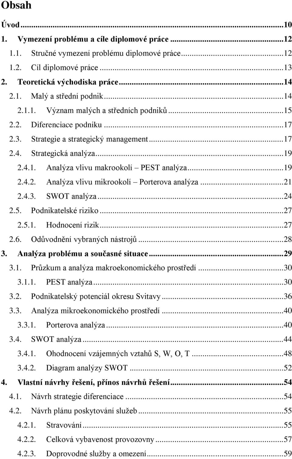 .. 19 2.4.2. Analýza vlivu mikrookolí Porterova analýza... 21 2.4.3. SWOT analýza... 24 2.5. Podnikatelské riziko... 27 2.5.1. Hodnocení rizik... 27 2.6. Odůvodnění vybraných nástrojů... 28 3.