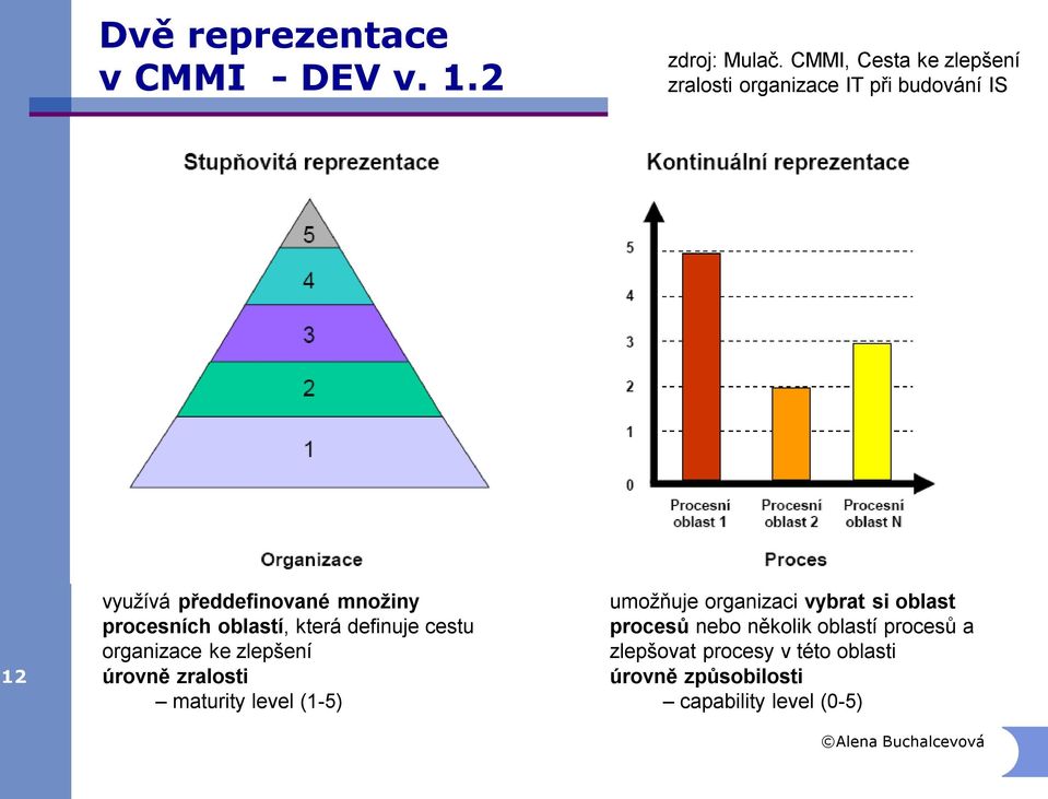 procesních oblastí, která definuje cestu organizace ke zlepšení úrovně zralosti maturity level