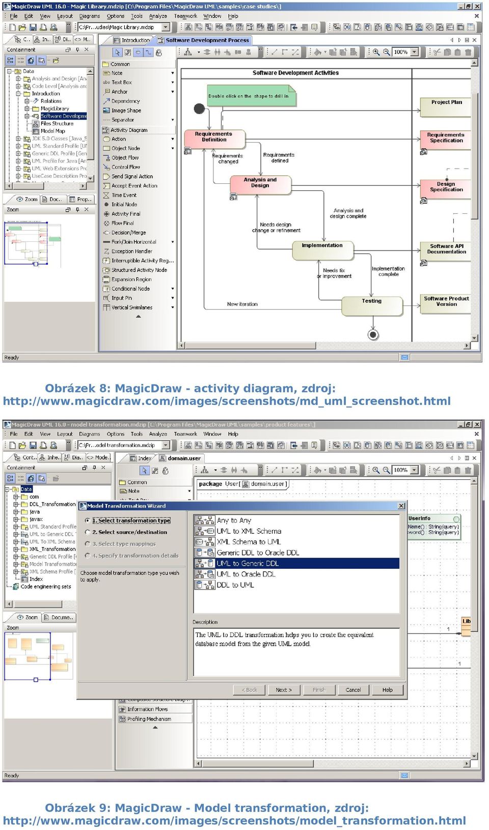 html Obrázek 9: MagicDraw - Model transformation, zdroj: