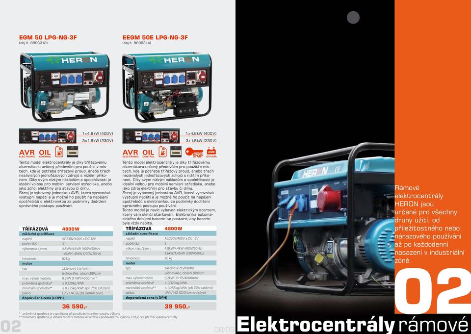 8896314) 1 x 4,8 kw (400 V) 3 x 1,6 kw (230 V) 1 x 4,8 kw (400 V) 3 x 1,6 kw (230 V) Tento model elektrocentrály je díky třífázovému alternátoru určený především pro použití v místech, kde je potřeba