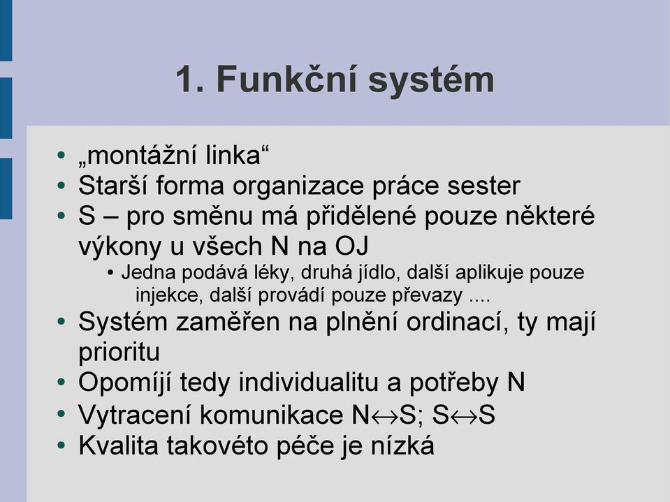 pouze injekce, další provádí pouze převazy.