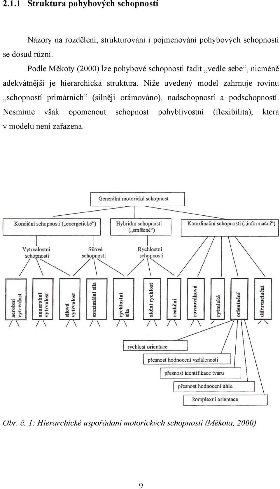 Níţe uvedený model zahrnuje rovinu schopností primárních (silněji orámováno), nadschopností a podschopností.