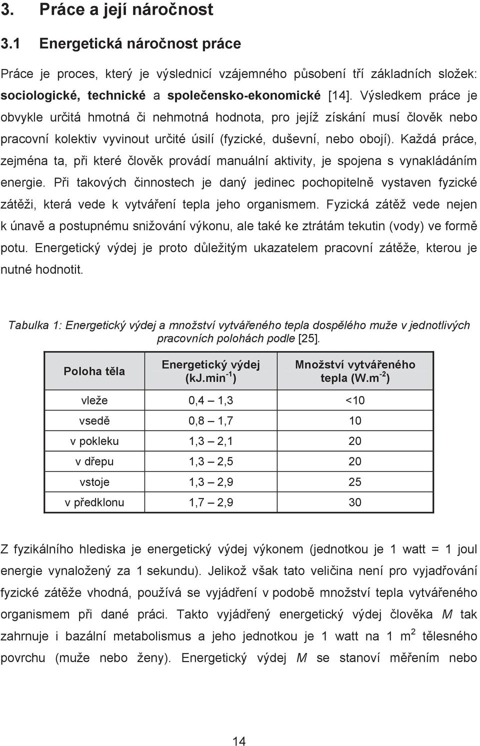 Každá práce, zejména ta, p i které lov k provádí manuální aktivity, je spojena s vynakládáním energie.