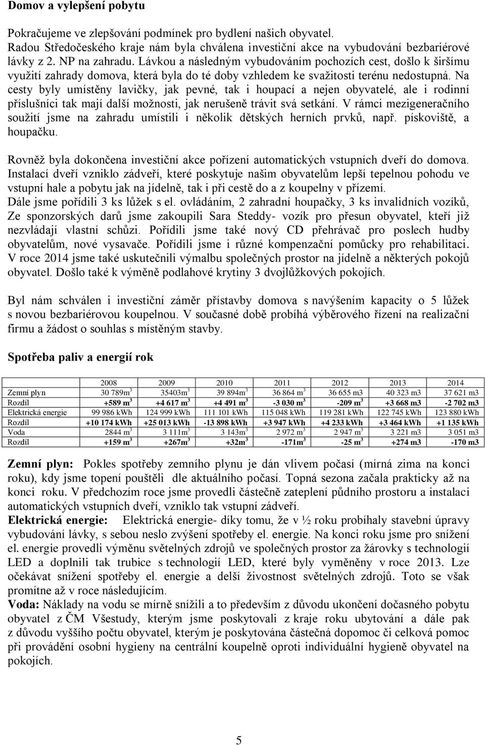 Na cesty byly umístěny lavičky, jak pevné, tak i houpací a nejen obyvatelé, ale i rodinní příslušníci tak mají další možnosti, jak nerušeně trávit svá setkání.