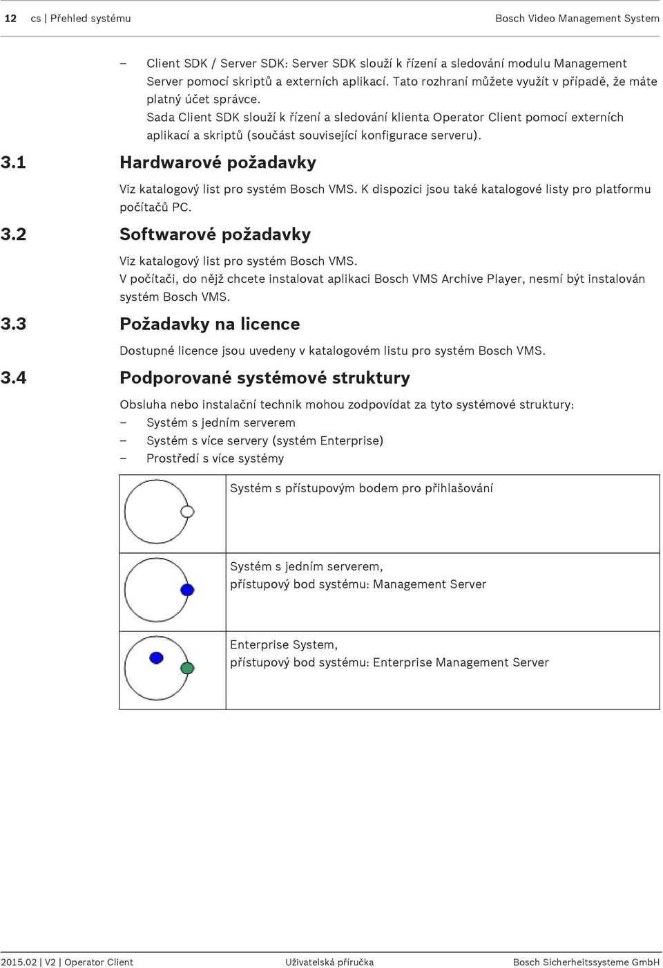 Sada Client SDK slouží k řízení a sledování klienta Operator Client pomocí externích aplikací a skriptů (součást související konfigurace serveru). 3.