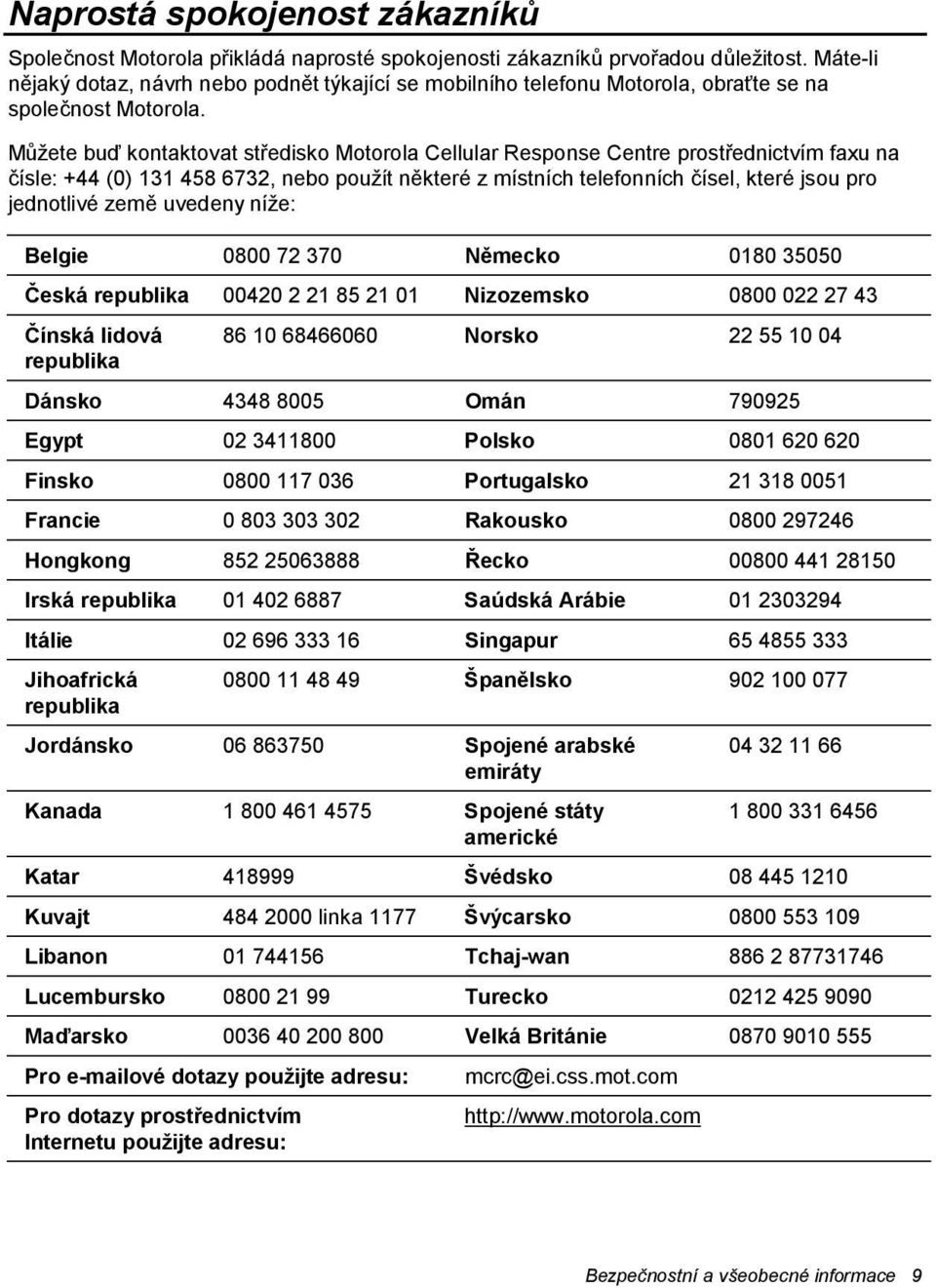 ednictvím faxu na %ísle: +44 (0) &3& 458 6732, nebo použít n$které z místních telefonních %ísel, které jsou pro jednotlivé zem$ uvedeny níže: Belgie 0800 72 370 N"mecko 0&80 35050 $eská republika