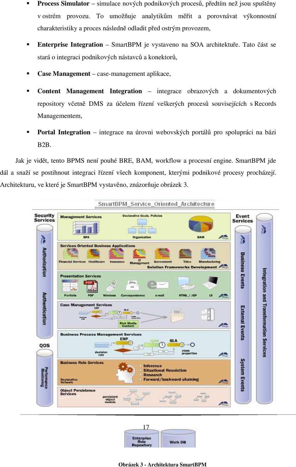 Tato část se stará o integraci podnikových nástavců a konektorů, Case Management case-management aplikace, Content Management Integration integrace obrazových a dokumentových repository včetně DMS za