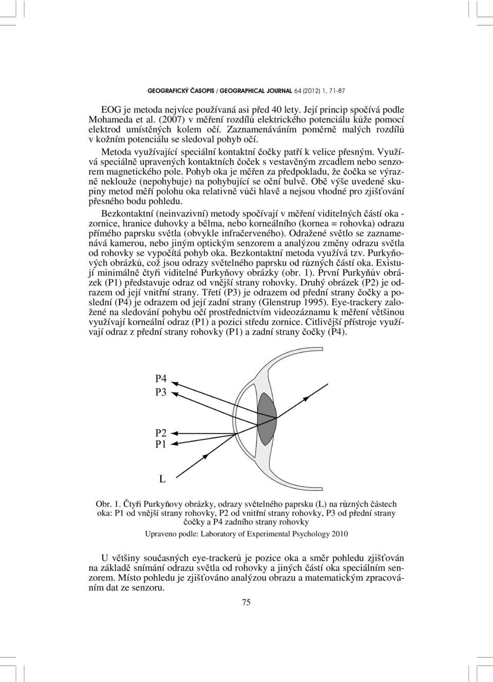 Využívá speciálně upravených kontaktních čoček s vestavěným zrcadlem nebo senzorem magnetického pole.