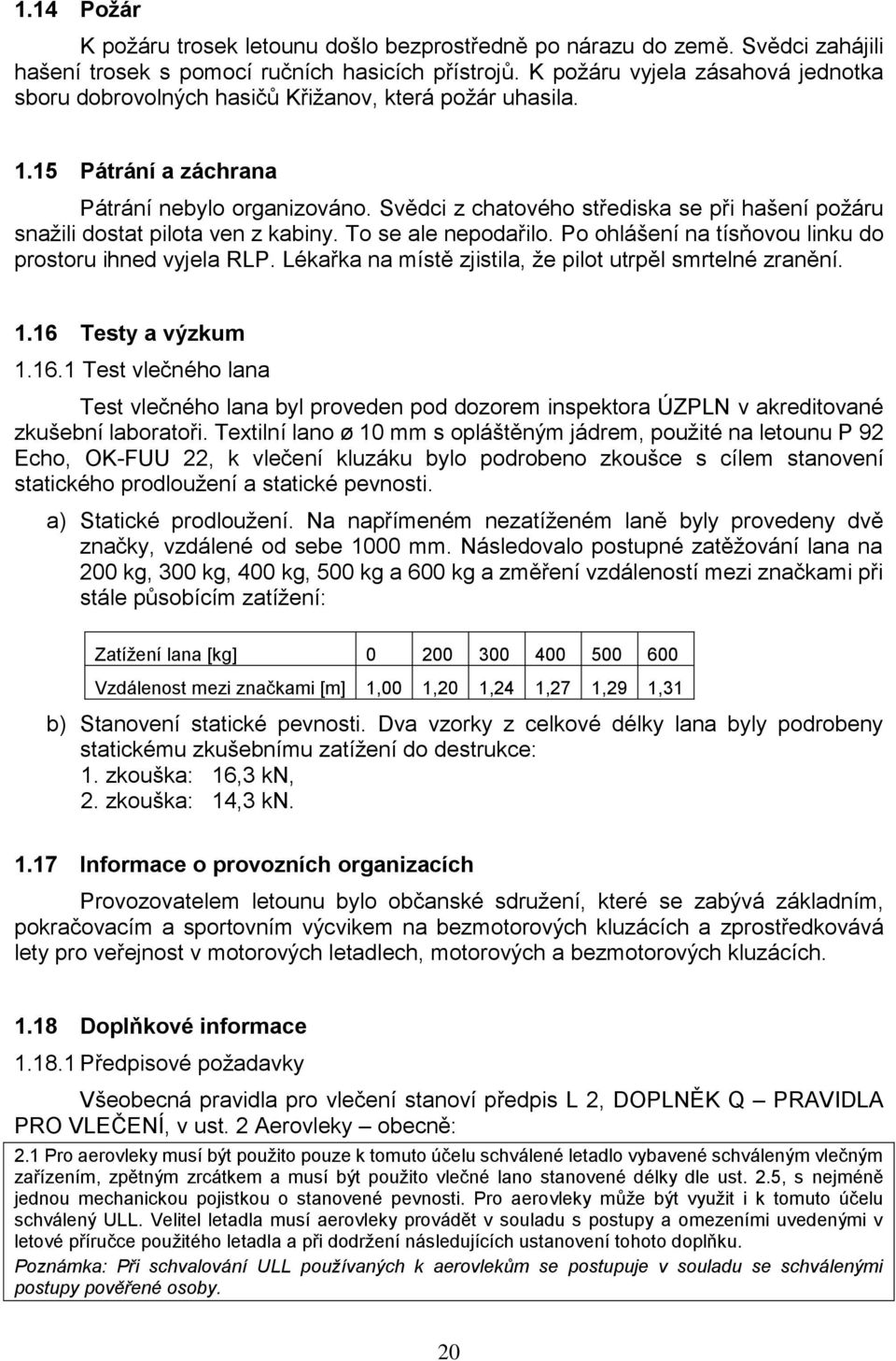 Svědci z chatového střediska se při hašení požáru snažili dostat pilota ven z kabiny. To se ale nepodařilo. Po ohlášení na tísňovou linku do prostoru ihned vyjela RLP.