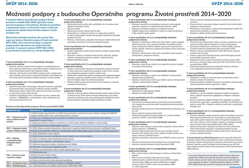 Ministerstvo životního prostředí, jako určený řídicí orgán pro budoucí Operační program Životní prostředí 2014 2020, velmi intenzivně pracuje na přípravě programového dokumentu pro oblast životního