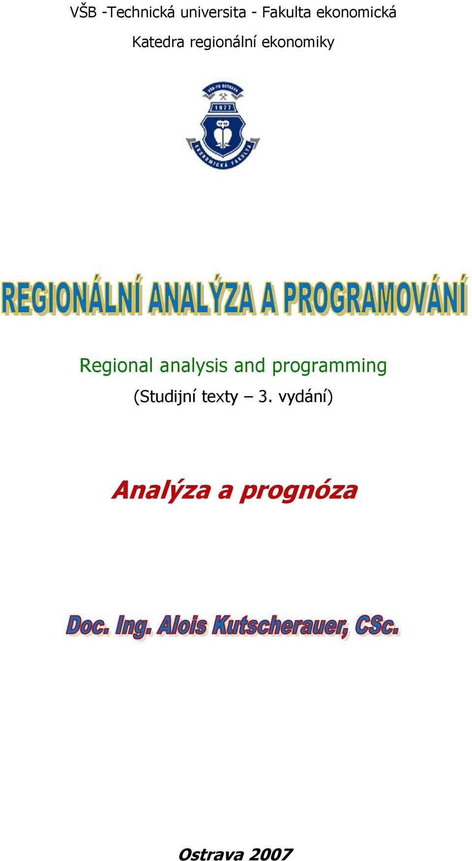 Regional analysis and programming