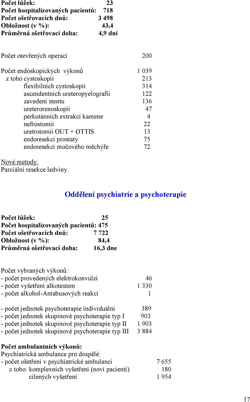 OTTIS 13 endoresekcí prostaty 75 endoresekcí močového měchýře 72 Nové metody: Parciální resekce ledviny.