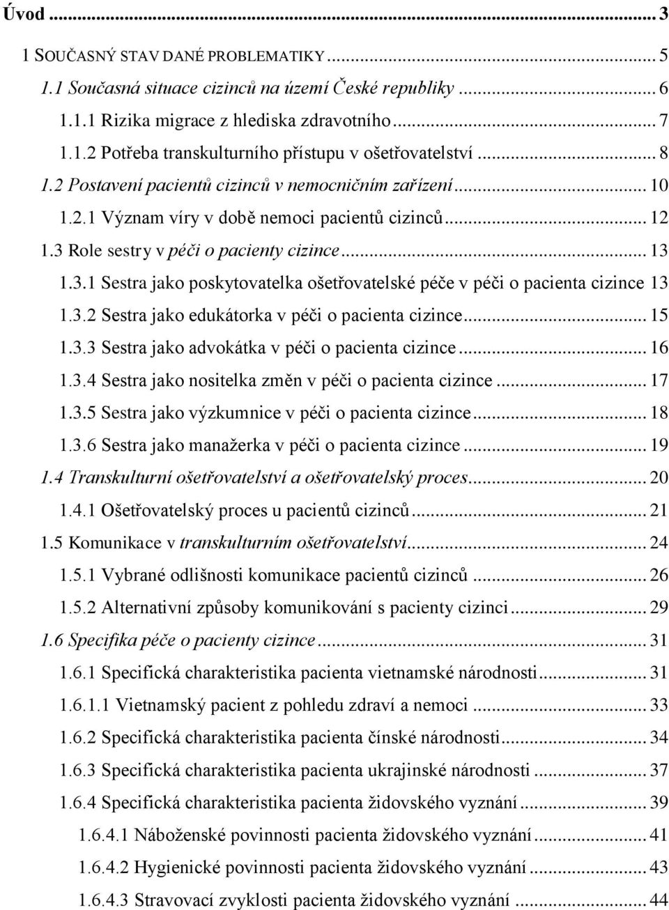 Role sestry v péči o pacienty cizince... 13 1.3.1 Sestra jako poskytovatelka ošetřovatelské péče v péči o pacienta cizince 13 1.3.2 Sestra jako edukátorka v péči o pacienta cizince... 15 1.3.3 Sestra jako advokátka v péči o pacienta cizince.