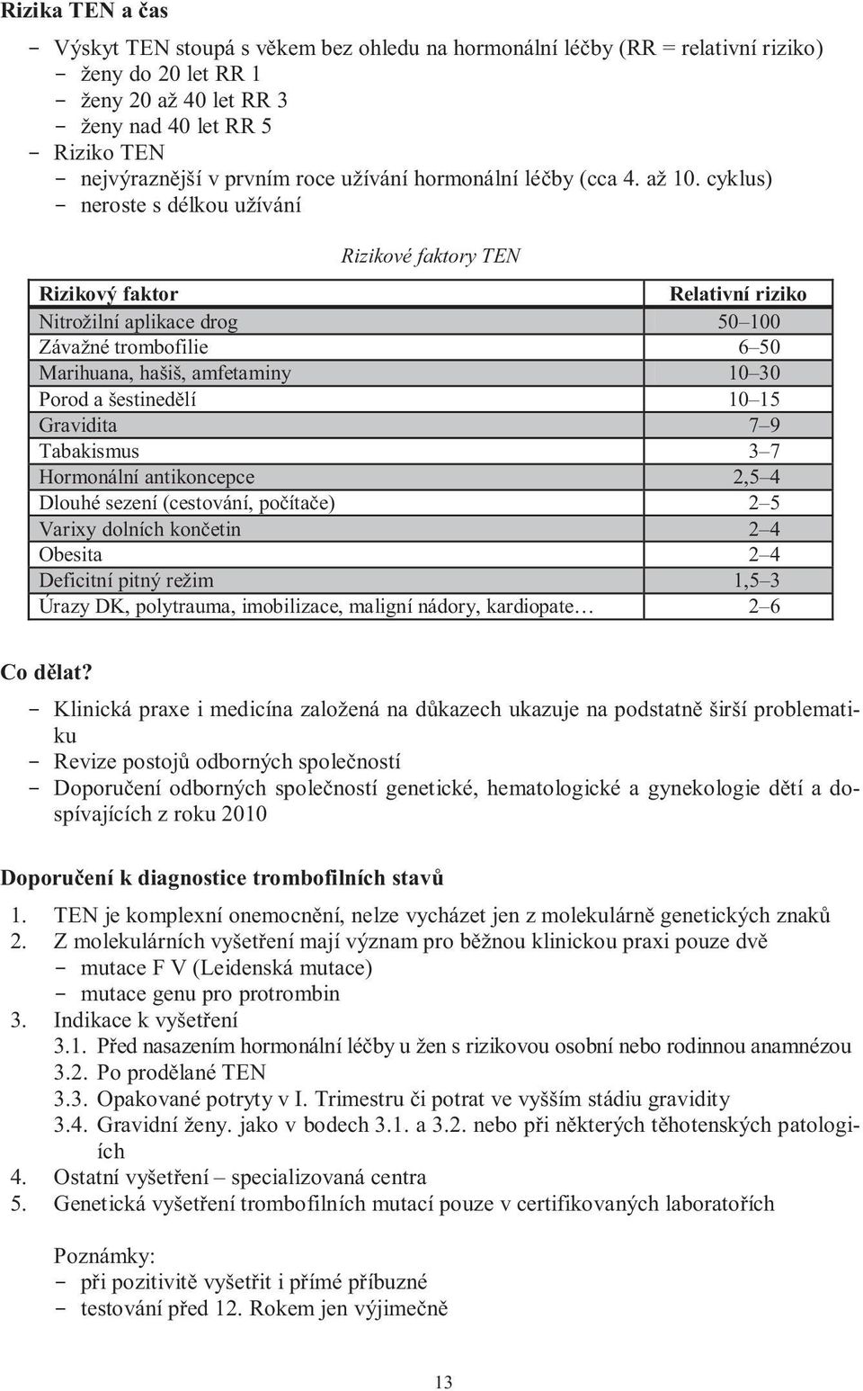 cyklus) - neroste s délkou užívání Rizikové faktory TEN Rizikový faktor Relativní riziko Nitrožilní aplikace drog 50 100 Závažné trombofilie 6 50 Marihuana, hašiš, amfetaminy 10 30 Porod a