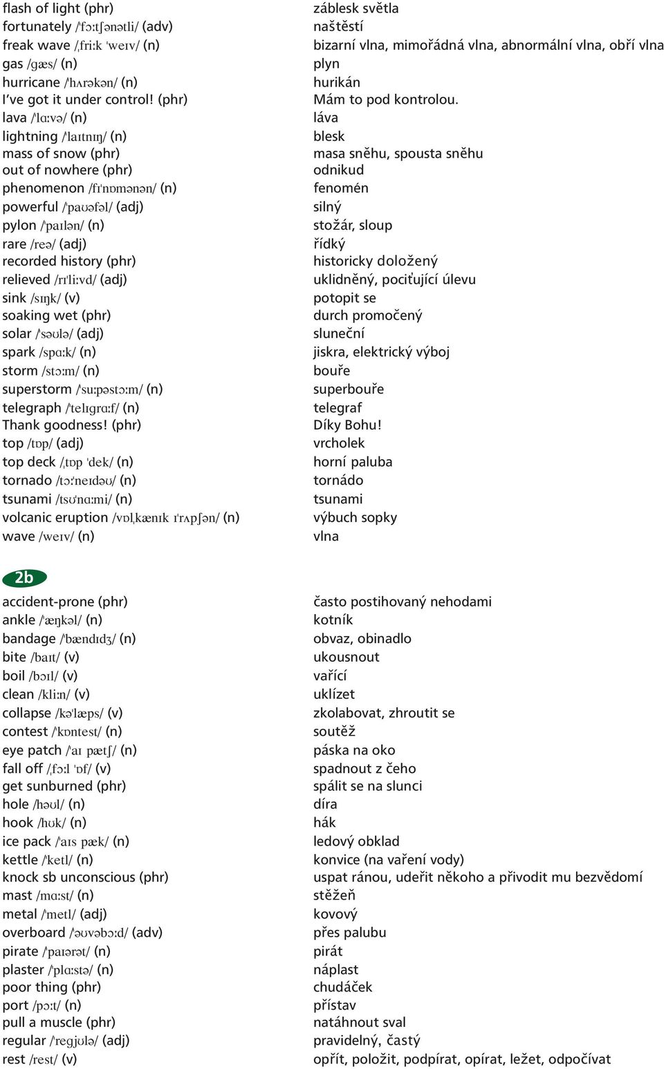 (phr) relieved \ri"li vd\ (adj) sink \sink\ (v) soaking wet (phr) solar \"s Ul \ (adj) spark \spa k\ (n) storm \sto m\ (n) superstorm \"su p sto m\ (n) telegraph \"teligra f\ (n) Thank goodness!