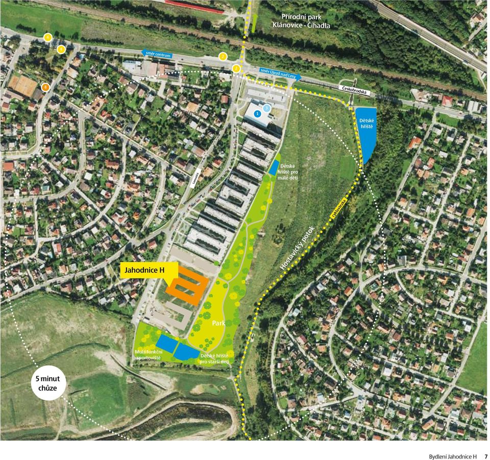 hřiště pro malé děti cyklostezka Jahodnice H Hostavický potok Park