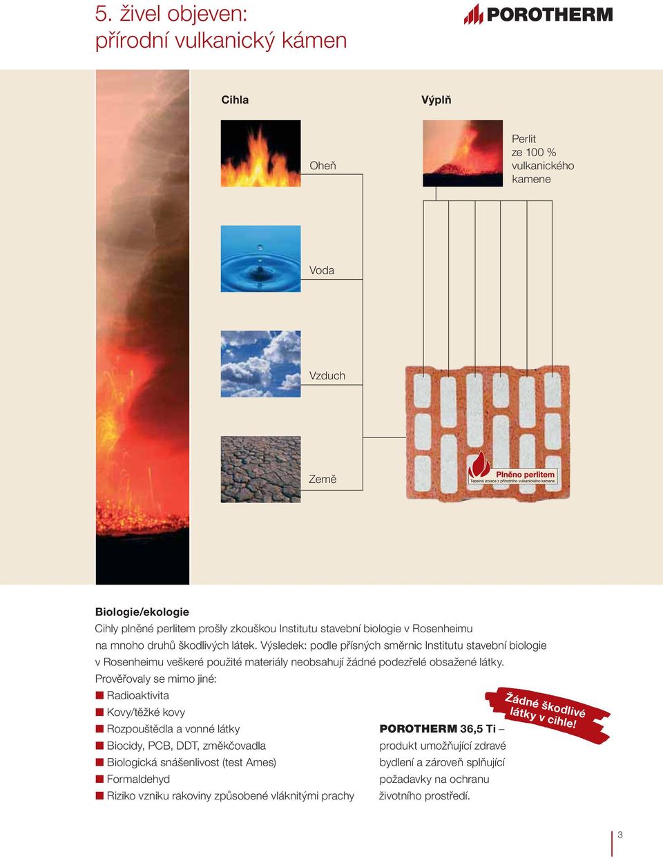 Výsledek: podle přísných směrnic Institutu stavební biologie v Rosenheimu veškeré použité materiály neobsahují žádné podezřelé obsažené látky.