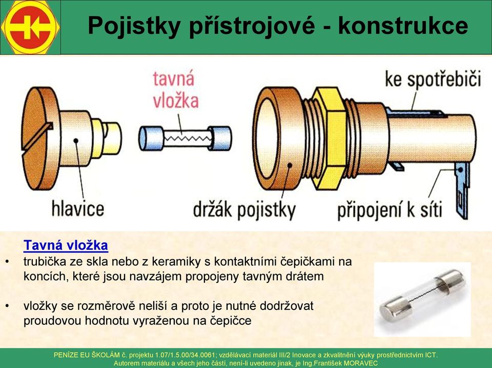 jsou navzájem propojeny tavným drátem vložky se rozměrově