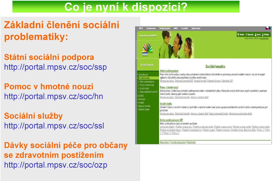 mpsv.cz/soc/ssl Co je nyní k dispozici?