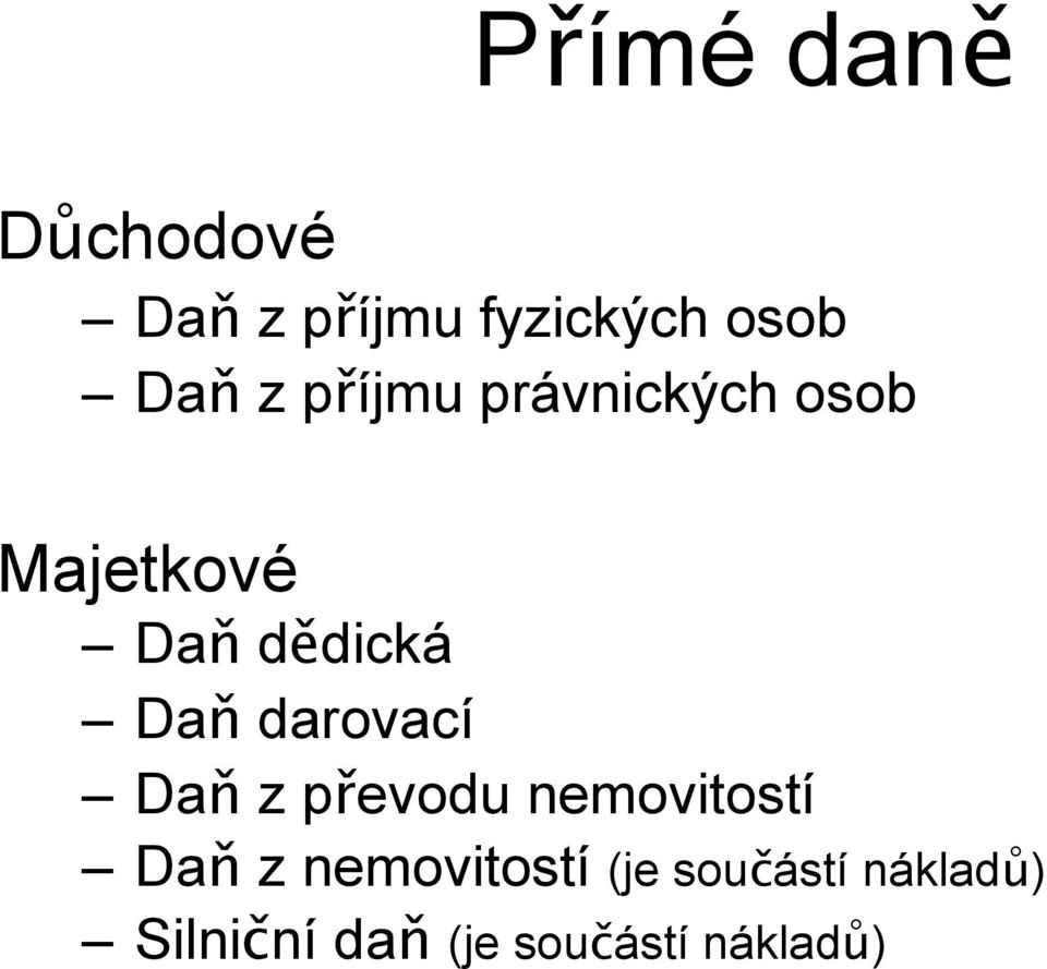 darovací Daň z převodu nemovitostí Daň z nemovitostí