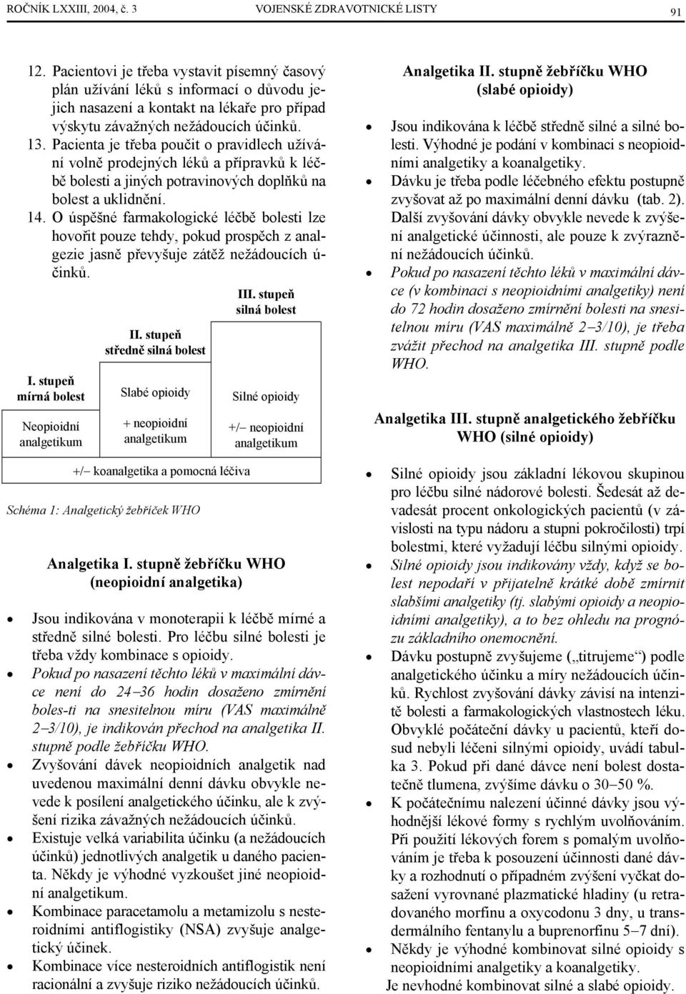 Pacienta je třeba poučit o pravidlech užívání volně prodejných léků a přípravků k léčbě bolesti a jiných potravinových doplňků na bolest a uklidnění. 14.