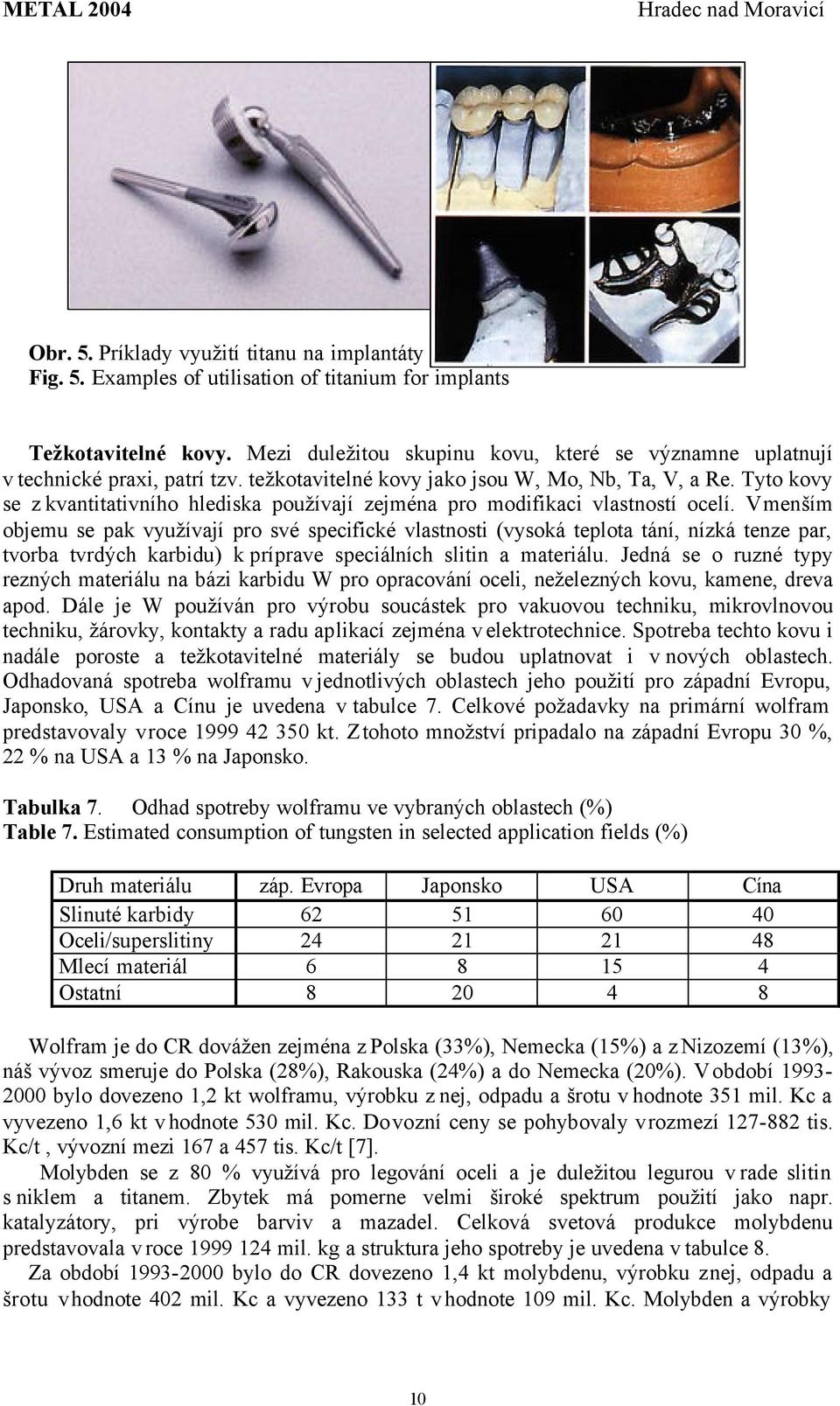 Tyto kovy se z kvantitativního hlediska používají zejména pro modifikaci vlastností ocelí.